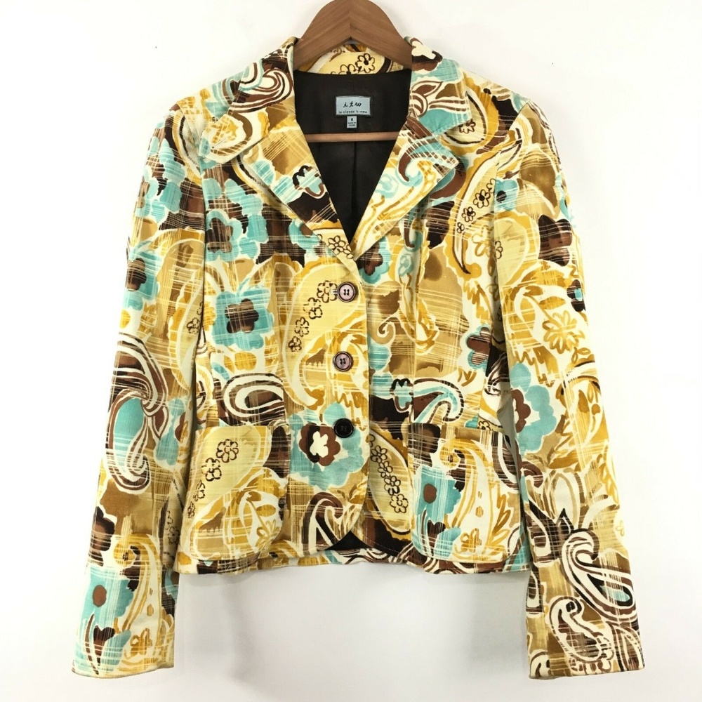 itw Claude Brown Blazer Size 6. Fine wale corduroy.